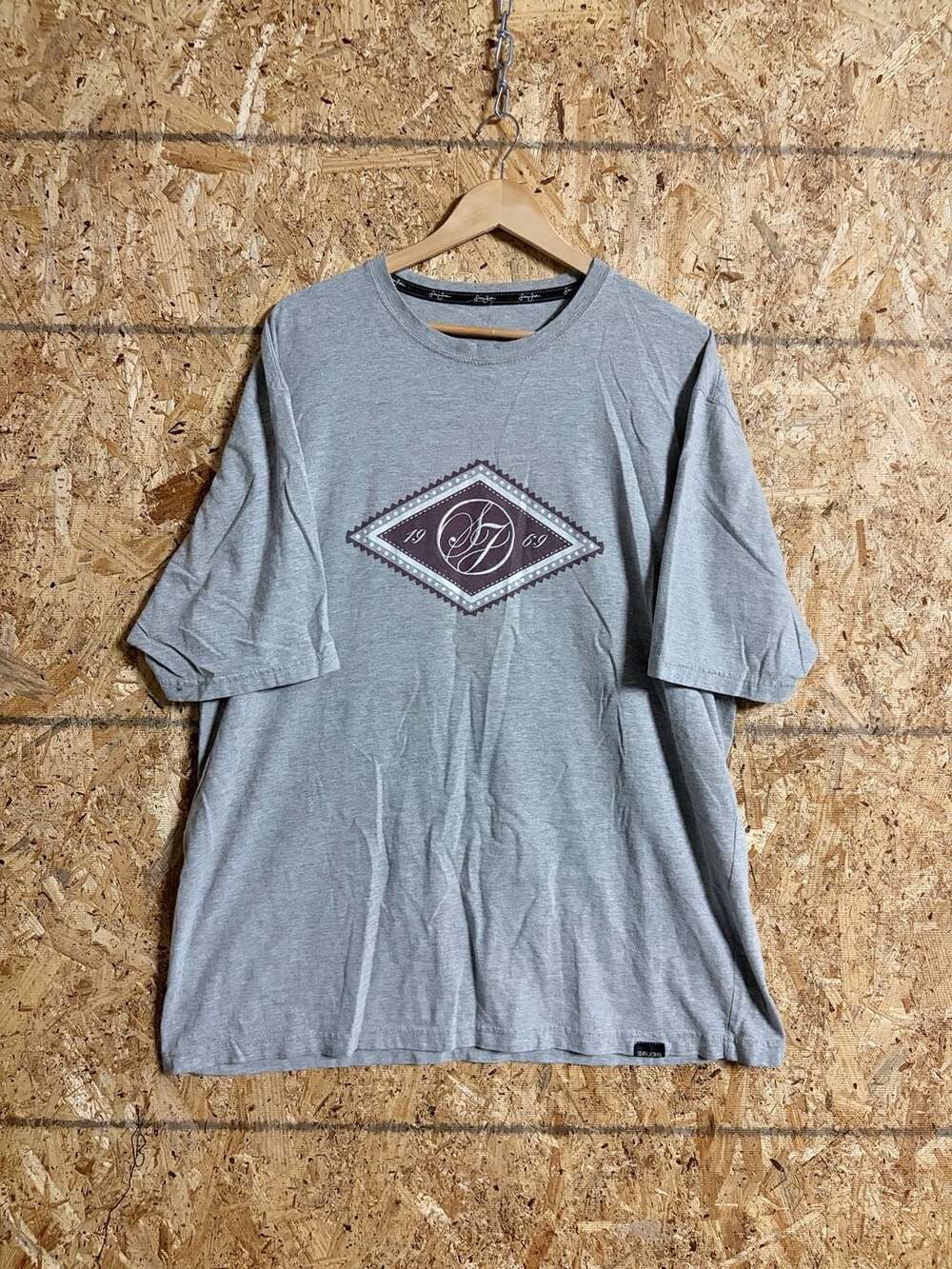 Sean John Grey Graphic Diamond Logo T-Shirt